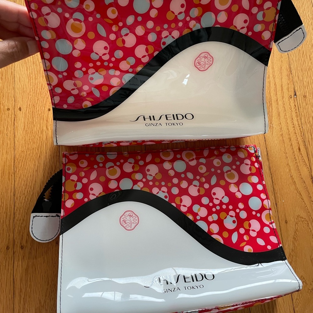 Set of Two NWOT Shiseido Ginza Tokyo PVC Cosmetics Bag / Makeup Pouch